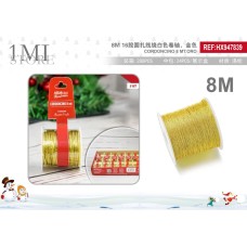 8M 16股圆扎线绕白色卷轴,金色 8M 16股圆扎线绕白色卷轴,金色