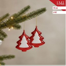 2PCS 圣诞树10CM,红/白 2PCS 圣诞树10CM,红/白