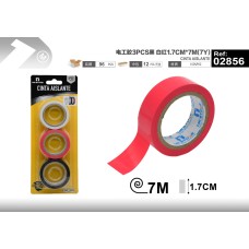 电工胶3PCS黑 白红1.7CM*7M(7Y) 电工胶3PCS黑 白红1.7CM*7M(7Y)