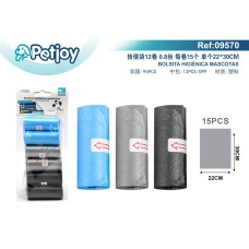 拾便袋12卷 0.8丝 每卷15个 单个22*30cm 拾便袋12卷 0.8丝 每卷15个 单个22*30cm
