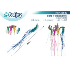 逗猫棒 羽毛加流梳30CM 逗猫棒 羽毛加流梳30CM