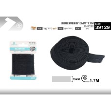 扣眼松紧带黑色15MM*1.7M 扣眼松紧带黑色15MM*1.7M