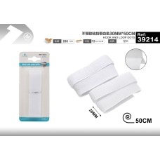不带胶粘扣带白色30MM*50CM 不带胶粘扣带白色30MM*50CM