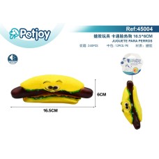 搪胶玩具 卡通脸热狗 16.5*6cm 发声 搪胶玩具 卡通脸热狗 16.5*6cm 发声