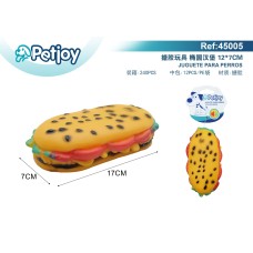 搪胶玩具 椭圆汉堡 12*7cm 发声