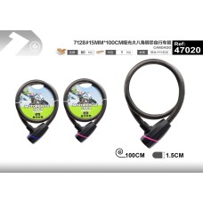 7128#15MM*100CM哑光大八角铜芯自行车锁 7128#15MM*100CM哑光大八角铜芯自行车锁